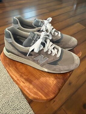 New Balance Men's 998 Sneakers in Gray Suede and Mesh
